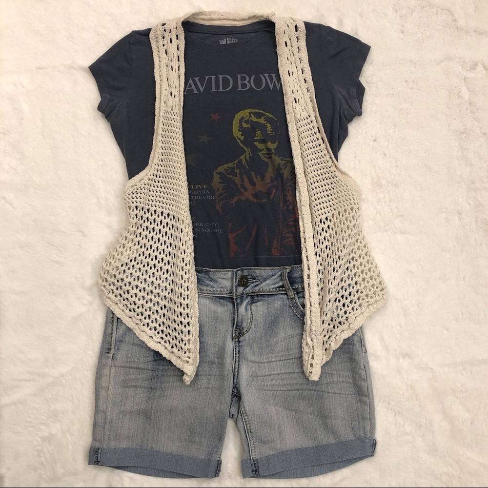 Boho Cotton Crochet Knit Vest, L